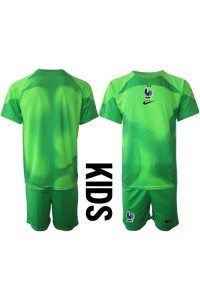 Frankrike Keeper Babyklær Borte Fotballdrakt til barn VM 2022 Korte ermer (+ Korte bukser)